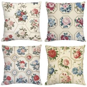Flor Cojines Exterior Impermeable Lino Grande Fundas Cojine…