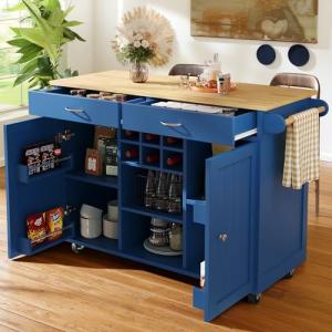 Cayipng 102×45×92cm Isla de cocina, mesa de comedor, carro…