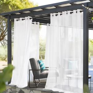 Deconovo Cortinas Visillos Dormitorio 140x245cm Blanca