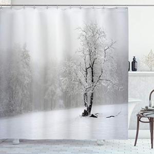 ABAKUHAUS Árbol Cortina de Baño, Invierno Cubierto de Nieve…
