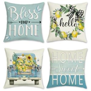 Bonhause Fundas Cojines Limón 45 x 45 cm Funda de Almohada…