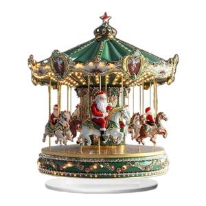 Yuemeuy Carrusel Navideño,2D Papá Noel Decoración del Hogar…