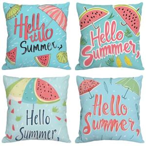Azul Cojines Exterior Impermeable Verano Fundas Cojines 80x…