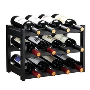 VASMIA Botellero de bambú, Soporte para 12 Botellas, estant…