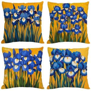 Fundas Cojines 70x70 cm Juego de 4 Amarillo Cojines Exterio…