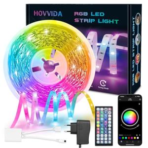 HOVVIDA Tira LED 5M, 24 Leds/Metro, RGB 24V Luces LED, 120…