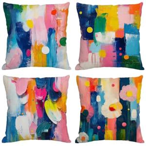 Funda Cojin 70x70 cm, Juego de 4 Fundas de Cojines Abstract…