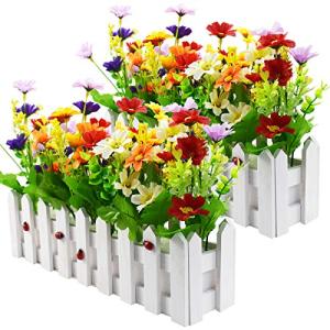XONOR Flores artificiales al aire libre – Color mixto marga…