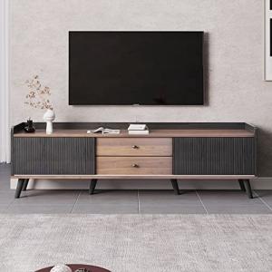 Moimhear Mueble de TV con dos cajones, mesa de televisión,…