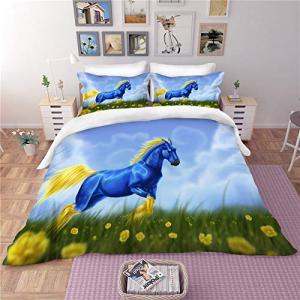 Chickwin Juego de Ropa de Cama 3D Caballo Estampado 3 Pieza…