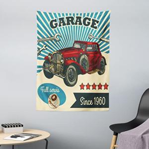ABAKUHAUS Mecánico Tapiz de Pared y Cubrecama Suave, Retro…