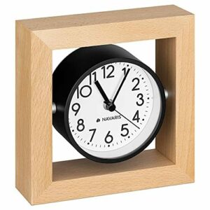 Navaris Reloj de Mesa analógico - Reloj clásico de Madera s…