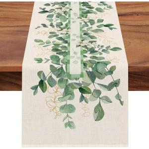 Litinliv Camino de Mesa, Hojas Verdes Verano Mantel, Mantel…