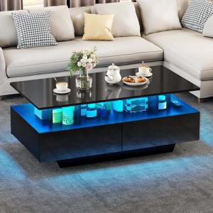YITAHOME Mesa de Centro con 16 Colores LED para Sala, Mesa…
