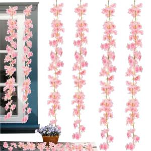 TREABEAR Guirnalda Flores, 4pcs Flores Artificiales Decorac…