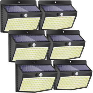 Peasur - Lote de 6 lámparas solares para exterior, 138 LED…