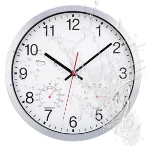 ACCSHINE Reloj de Pared Exterior Blanco de 30 cm, Impermeab…