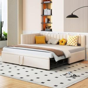 Moimhear Sofá cama multifuncional en forma de L con cama ni…