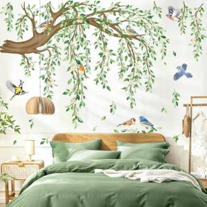 decalmile Pegatinas de Pared Árbol Hojas Verde Grande Vinil…