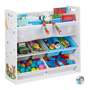Relaxdays Estantería Infantil, 6 Cajas Plástico, 4 Estantes…
