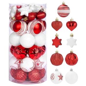 SOBEAU Decoracion de Bolas Arbol de Navidad 35 Piezas, Bola…