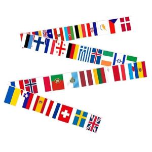 2 PCS Bandera 37 países Eurovisión 2025, guirnalda 37 paíse…