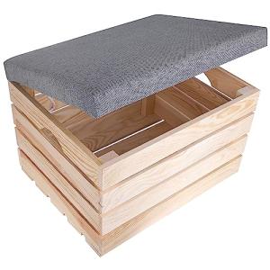 Creative DECO Caja de Madera Tapizada con Asiento | 50 x 40…