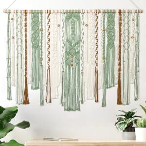 LOMOHOO Tapiz de pared grande de macramé para colgar en la…