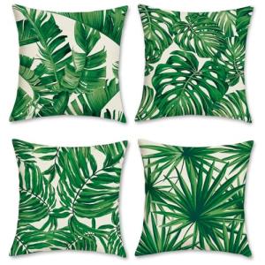 Bonhause Fundas de Cojín Hojas Tropicales 45x45cm Funda de…