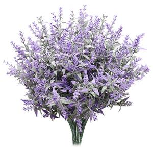 Derbway Actualizado Lavanda Artificial, 4PCS Ramo de Flores…