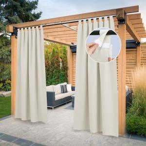 PONY DANCE Cortina de Exterior Impermeable para Porche con…
