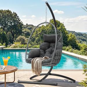 YITAHOME Silla Huevo con Soporte, Carga Máx. 150 kg, Silla…
