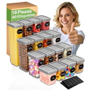 Homhut Botes Cocina Almacenaje 18 Piezas, Recipientes Hermé…
