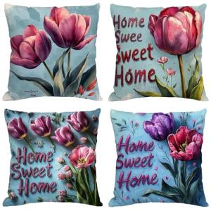 Flor Cojines Exterior Impermeable Lino Fundas Cojines 70x70…