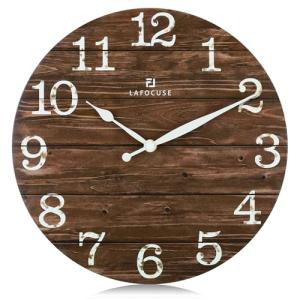 Lafocuse Reloj de Pared Madera Silencioso Vintage, Rustico…