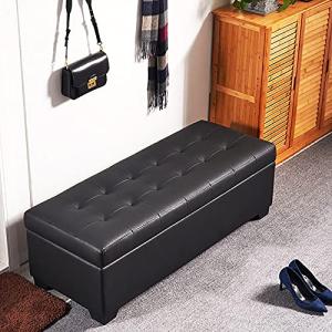 Elegante banco de almacenamiento rectangular tapizado para…