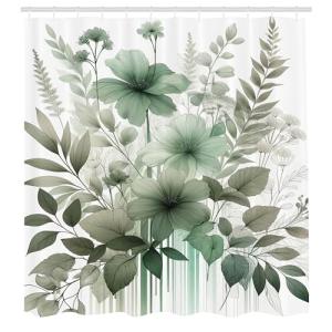 ABAKUHAUS Verde Salvia Cortina de Baño, Tonos de Nostalgia…