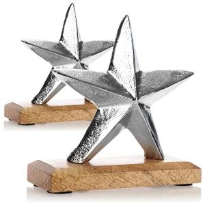 com-four® 2X Estrella de pie Decorativa - Estatua de Estrel…