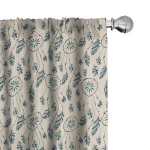 ABAKUHAUS Bohemio Juego de 2 Paños Cortinas, Plumas colecto…