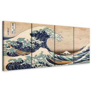 murando - Cuadro en Lienzo la gran ola de Kanagawa 160x60 c…