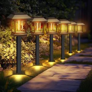 ALLOMN Luces solares para jardín al aire libre, paquete de…