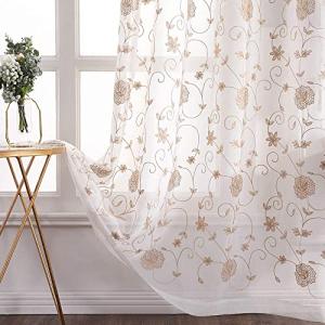 MIULEE Cortinas Visillo Moderno Bordadas Transparentes para…