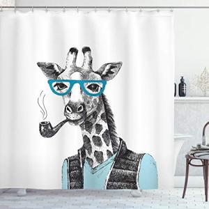 ABAKUHAUS Hipster Cortina de Baño, Jirafa Divertida con el…