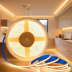 KSIBNW Tira de LED COB 12V, 5M Tira Luz LED Blanca Cálida 3…