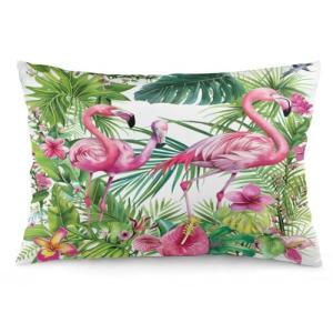 Fundas De Cojín Flamenco Rosado Hibisco Palma Pájaro Rosa H…
