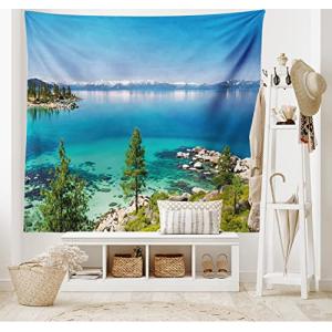 ABAKUHAUS Azul Tapiz de Pared y Cubrecama Suave, Vista Calm…