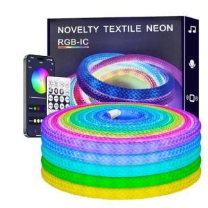 Tira LED Neón RGB IC, Luz de Silicona Flexible con Control…