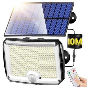 Focos Led Exterior Solares,【318LED/10M/5Modos】Luz Solar Ext…
