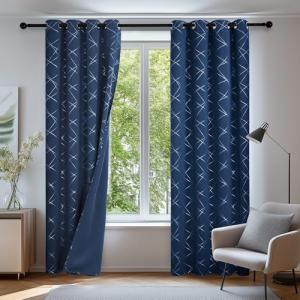 Deconovo Juego de 2 Cortinas Opacas con Ojales de Tela Plat…