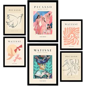 Nacnic Set de 6 Posters de Picasso y Matisse. Cuerpos. Lámi…
